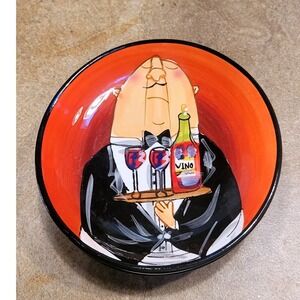 Set 4 Certified International Tracy Flickinger Individual Dip Dish Orange Black